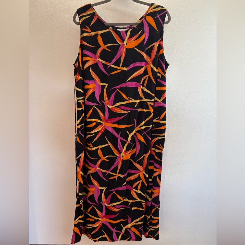 Lady Darian Black Bird Of Paradise Floral Shift Dress 22
